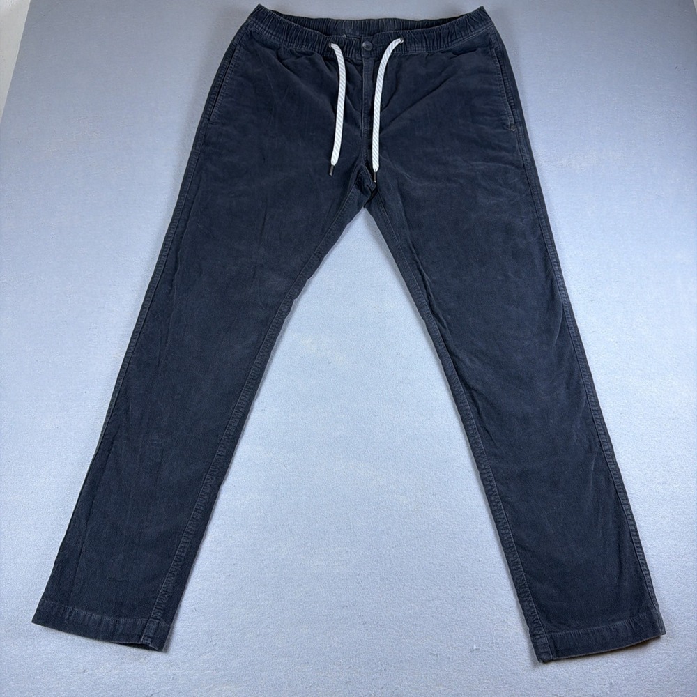 Vuori Optimist Pants Mens Large Black Charcoal Corduroy Soft Travel Casual V440